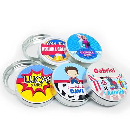 Imagem de Kit 30 Latinha Metálicas Lembrancinha Personalizar 5x1cm