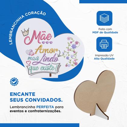 Imagem de Kit 30 Lembranças Dia Das Mães Mdf Coração Frase
