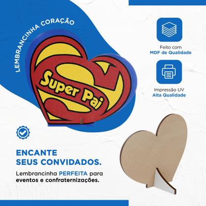 Imagem de Kit 30 Lembrancinhas Dia Dos Pais Mdf Coração 8cmx8,7cm