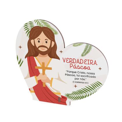 Imagem de Kit 30 Lembrancinhas Pascoa MDF Coracao Regular