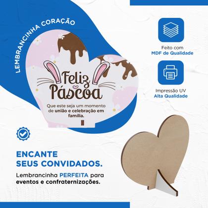 Imagem de Kit 30 Lembrancinhas Pascoa MDF Coracao Regular