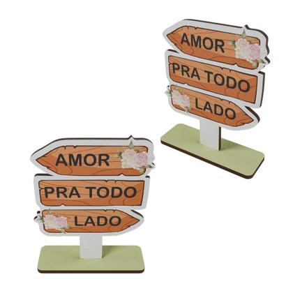 Imagem de Kit 30 Lembrancinhas Placa Decorativa MDF Amor Pra Todo Lado