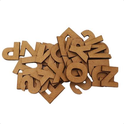 Imagem de Kit 30 Letras, Números Ou Vogais Artesanato Mdf 3,5cm