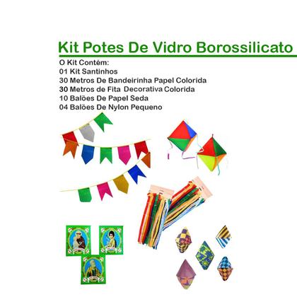 Imagem de Kit 30 M Bandeirinhas + 3 Santos + Fitas + Balões Festa Junina