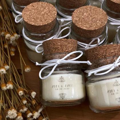 Imagem de Kit 30 Mini Velas Aromáticas Perfumadas Lembrancinha Personalizada Diversos Aromas Aura Home 40g
