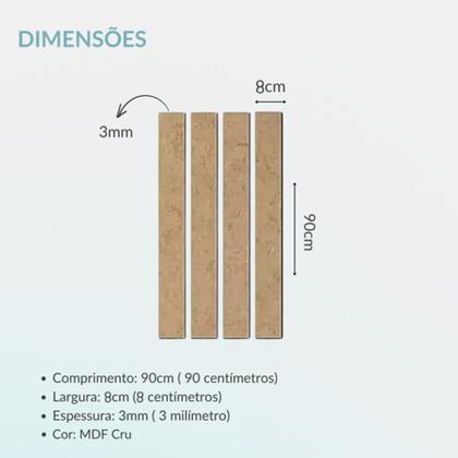 Imagem de Kit 30 Paineis Ripas Shiplap MDF CRU 3mm Decoração Moderna 3D Decorativo