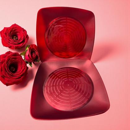 Imagem de Kit 30 Pratos Acrílico Vermelho Translúcido 20cm Resistente