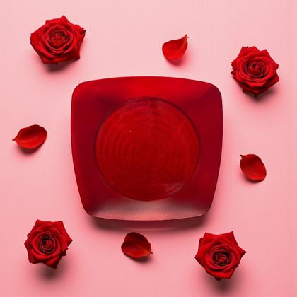 Imagem de Kit 30 Pratos Acrílico Vermelho Translúcido 20cm Resistente