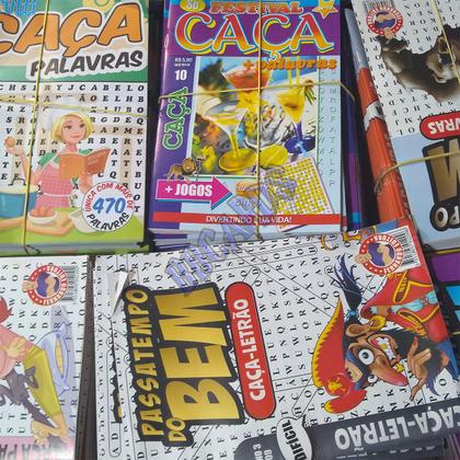 Imagem de Kit 30 Revistas De Passatempo Caça Palavras Letras Grandes Ideal Para Idosos Sem Repetição