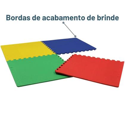 Imagem de Kit 30 tapete infantil emborrachado 50x50 20mm tatame eva