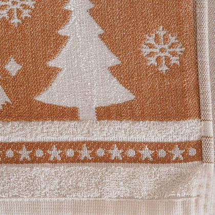 Imagem de Kit 30 Toalha De Rosto Feliz Natal 90% Algodão 400g-m² 45x68cm Bene Casa Pérola