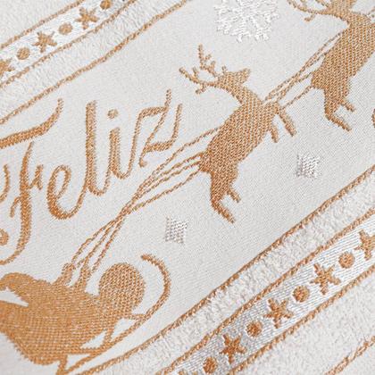 Imagem de Kit 30 Toalha De Rosto Feliz Natal 90% Algodão 400g-m² 45x68cm Bene Casa Pérola