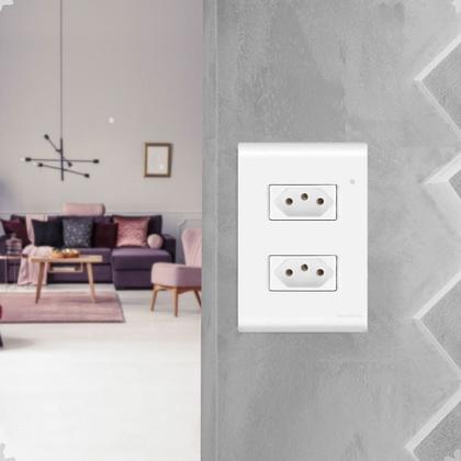 Imagem de kit 30 Tomada Dupla 20A 4X2 Branco Embutir Liz Tramontina