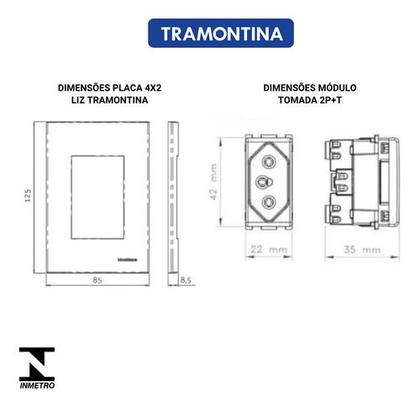 Imagem de Kit 30 Tomada Simples 20a 4x2 Branca Embutir Liz Tramontina