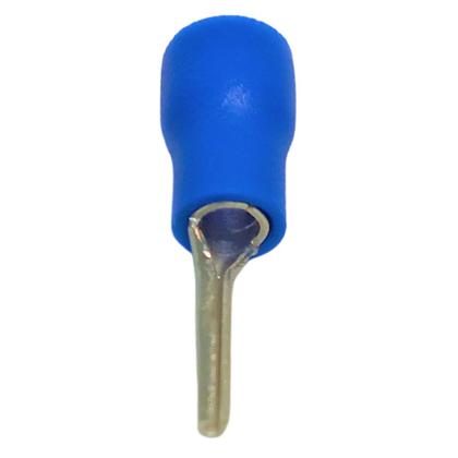 Imagem de Kit 30 Unidades Conectores Elétrico Terminais Tipo Agulha Pino Azul 1,5mm à 2,5mm Pré Isolados Ilhós