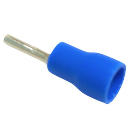 Imagem de Kit 30 Unidades Conectores Elétrico Terminais Tipo Agulha Pino Azul 1,5mm à 2,5mm Pré Isolados Ilhós