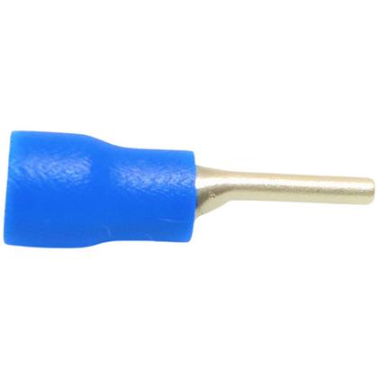 Imagem de Kit 30 Unidades Conectores Elétrico Terminais Tipo Agulha Pino Azul 1,5mm à 2,5mm Pré Isolados Ilhós
