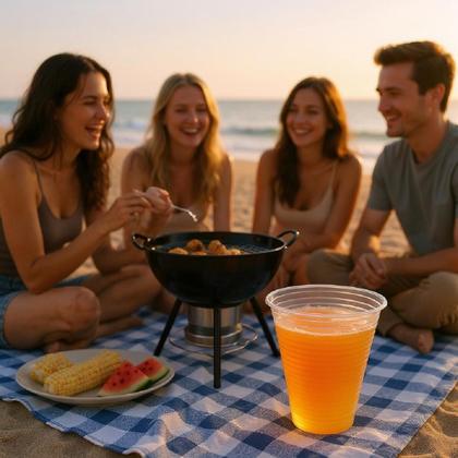 Imagem de Kit 300 Copos Descartável de 200ml p/ água suco chopp refri