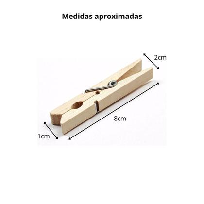 Imagem de Kit 300 Prendedor De Roupas Pregadores De Madeira Sanremo