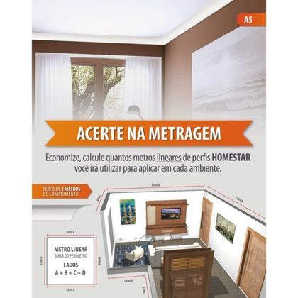 Imagem de Kit 30m Linear Roda Teto Perfil de Poliestireno Mt Branco Homestar