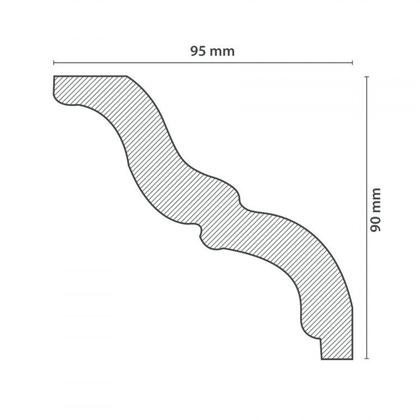 Imagem de Kit 30m Linear Roda Teto Perfil de Poliestireno Mt Branco Homestar