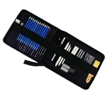 Imagem de Kit 32 Lápis Desenho Profissional Carvao Esboço Sombreado