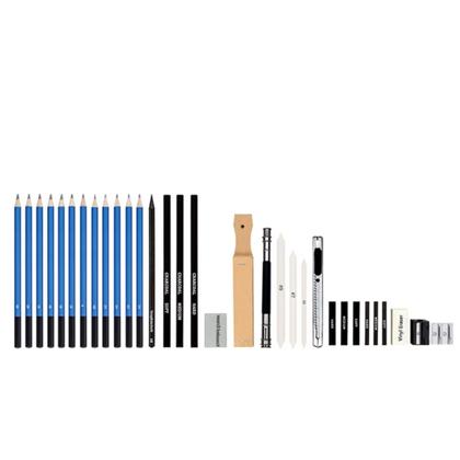 Imagem de Kit 32 Lápis Desenho Profissional Carvao Esboço Sombreado