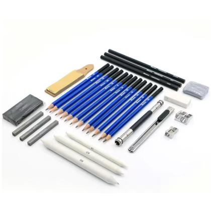 Imagem de Kit 32 Lápis Desenho Profissional Carvao Esboço Sombreado