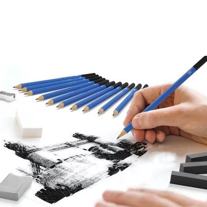 Imagem de Kit 32 Lápis Desenho Profissional Carvao Esboço Sombreado