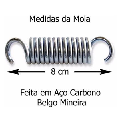 Imagem de Kit 32 Molas 8cm + 16 Ganchos Jump Profissional Reforçada Academia 