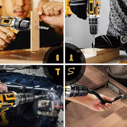 Imagem de Kit 32 Parafusadeira Furadeira 2 Baterias Maleta Sem Fio 24v