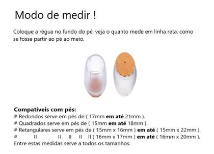 Imagem de Kit 32 Unid Proteção Feltro Pé De Cadeira Allegra 12 - 16Mm