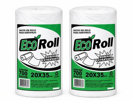 Imagem de Kit 3,2Kg Bobina Saco Plastico Picotada 20x35 Extra Fort 2 B