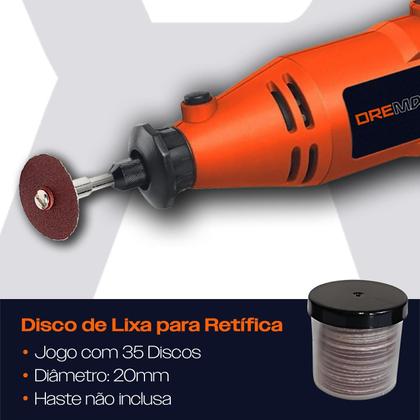 Imagem de Kit 35 Discos De Lixa 20Mm Para Micro Mini Retíficas Dremax