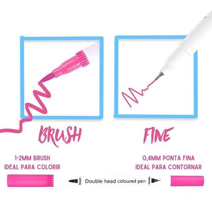 Imagem de Kit 36 Brush Caneta Pen Ponta Pincel Lettering Canetinha - Friburgo