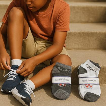 Imagem de Kit 36 pares de Meia Infantil meninos cano curto 4 a 8 anos