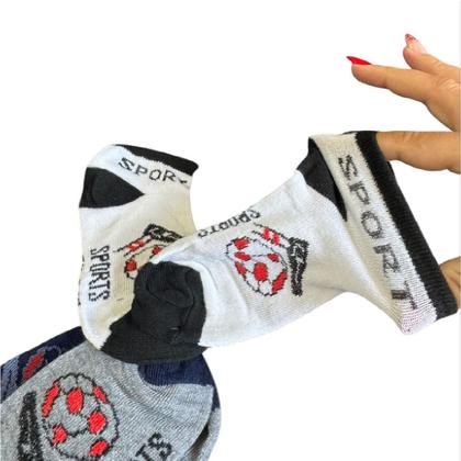 Imagem de Kit 36 pares de Meia Infantil meninos cano curto 4 a 8 anos