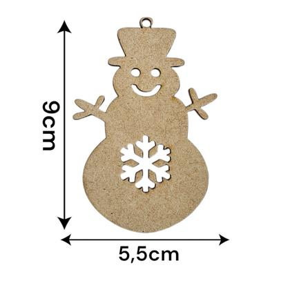 Imagem de Kit 36 peças Enfeite Natal Pingente Mdf Cru Decoração