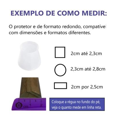 Imagem de Kit 36 Proteção De Pés Para Cadeira Casa Outros 20Mm A 25Mm