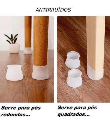 Imagem de Kit 36 Proteção De Pés Para Cadeira Casa Outros 20Mm A 25Mm