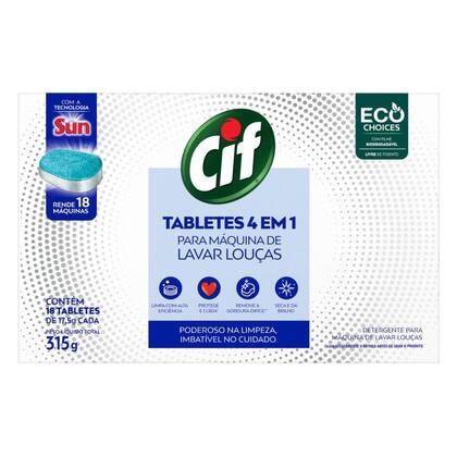 Imagem de Kit 36 Tablete Cif Detergente para Máquina de Lavar Louças 4 em 1