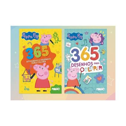 Imagem de Kit 365 - 2 Livros Peppa Pig Atividades e Desenhos Para Colorir