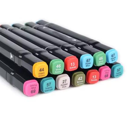 Imagem de Kit 36un E 60un Canetas Desenho Pintura Ponta Dupla Com Estojo