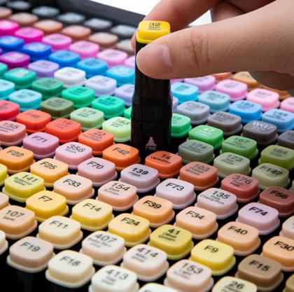 Imagem de Kit 36un E 60un Canetas Desenho Pintura Ponta Dupla Com Estojo