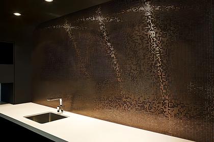 Imagem de Kit 38 Placas Pastilha Espelhada Autoadesiva Revestimento Parede Cozinha Banheiro Lavável