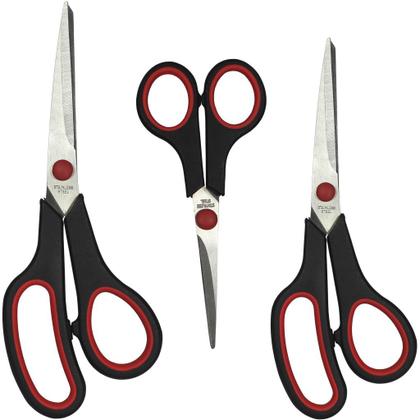 Imagem de Kit 3pcs tesoura multiuso aço inoxidável cabo anatômico