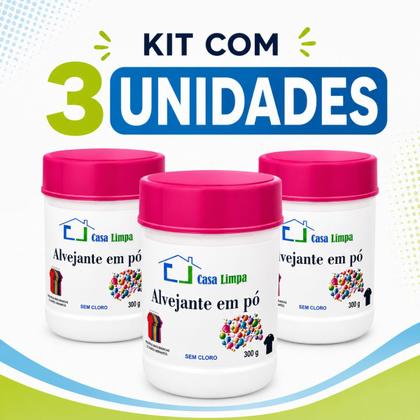 Imagem de KIT 3un ALVEJANTE EM PO 300G CASA LIMPA TIRA MANCHAS