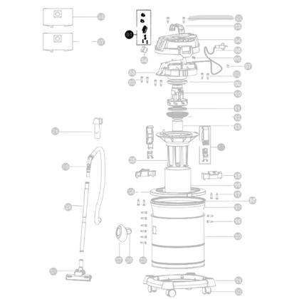 Imagem de Kit 3un Botão Acionamento do Interruptor Compatível com Aspirador WAP GTW Inox 20