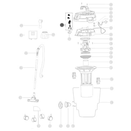 Imagem de Kit 3un Botão Acionamento do Interruptor Compatível com Aspirador WAP GTW10 Maré FW008925