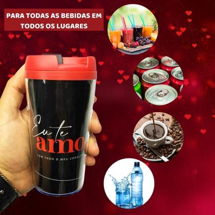 Imagem de Kit 3Un Copo Viagem Térmico Plástico Preto Smart 200Ml Café